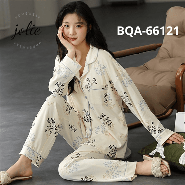 Bộ mặc nhà pijama dài tay 100% cotton