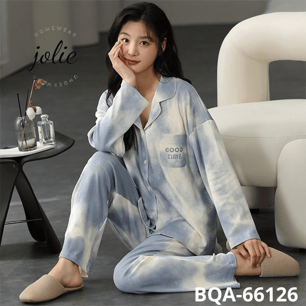 Bộ mặc nhà pijama dài tay 100% cotton