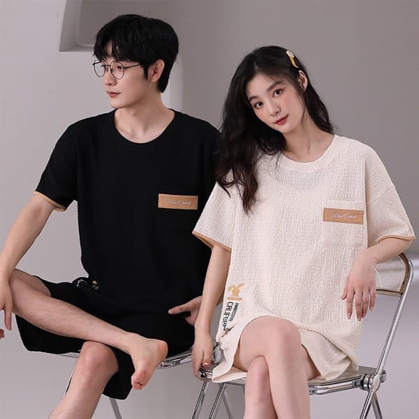 Bộ đôi cổ tròn cộc nữ - trắng túi nâu