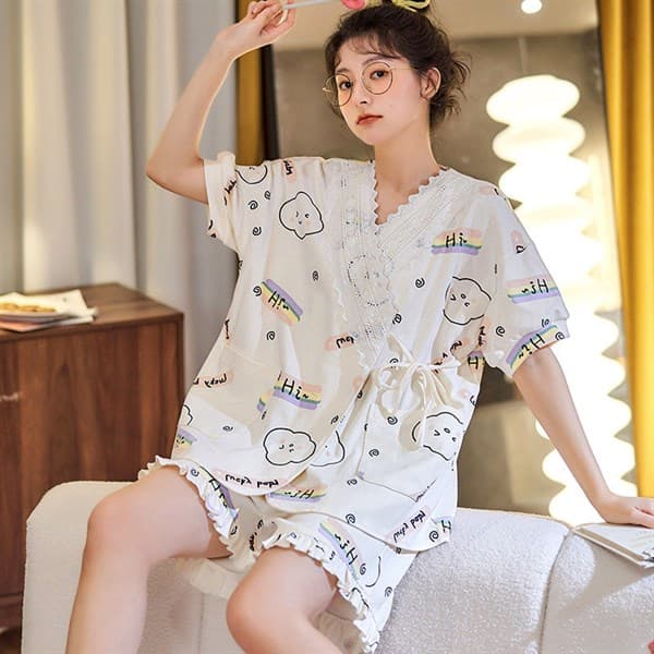 Bộ yukata ren trắng 406