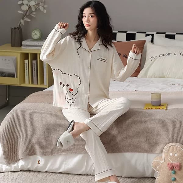 Bộ cotton 100% cài khuy
