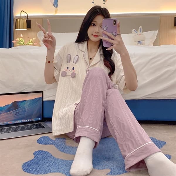 Bộ áo cộc quần dài có cổ