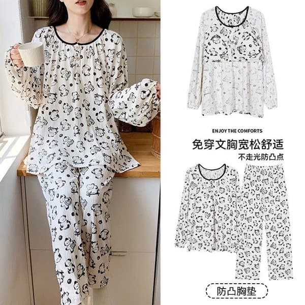 Bộ mặc nhà dài tay có đệm ngực