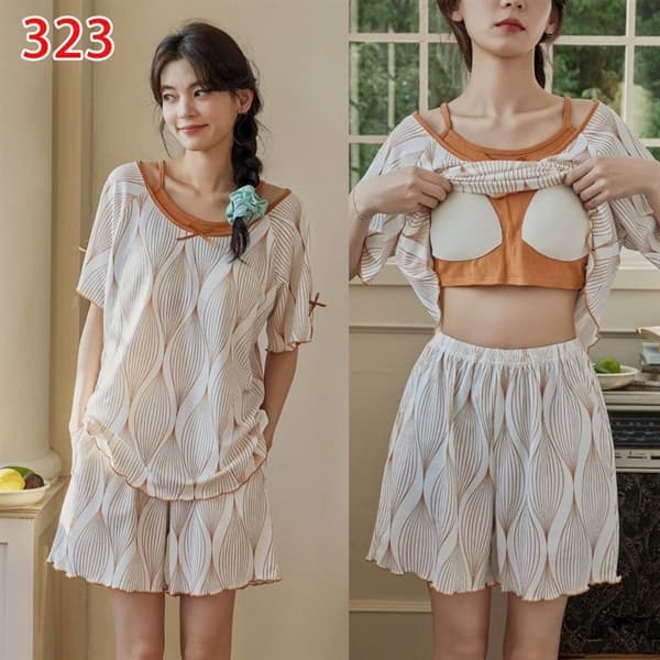 Bộ cộc cotton có đệm ngực y323