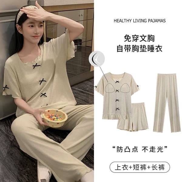 Set 3 món cổ tròn cotton có đệm ngực bq2140