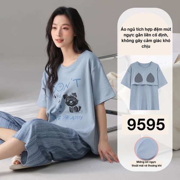 Bộ lửng cotton có đệm mút ngực 9595