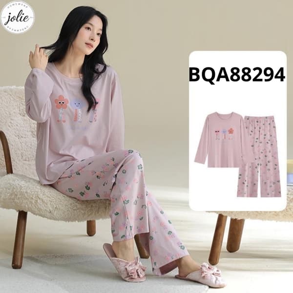 Bộ dài tay cổ tròn 100% cotton