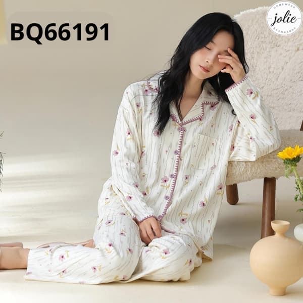 Bộ pijama dài tay 100% cotton