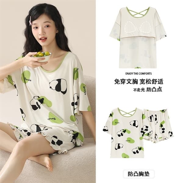 Bộ modal cộc dây đan chéo có đệm ngực