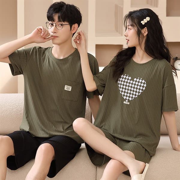 Bộ đôi quần cộc nữ - xanh rêu 33605