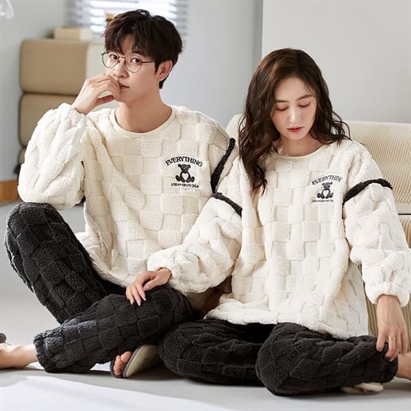 Bộ bông nhất cổ tròn nữ
