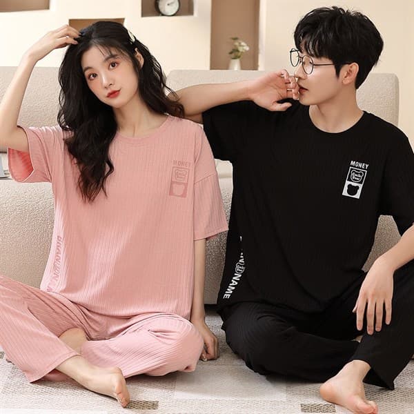 Bộ đôi áo cộc quần dài nam đen 44505