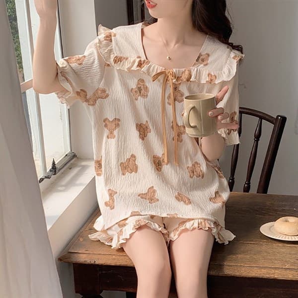 Bộ cộc bèo nơ - gấu 26066