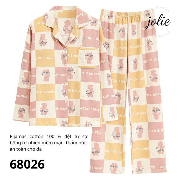 Bộ dài tay có cổ 100% cotton