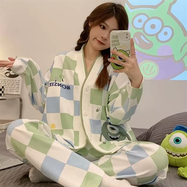 Bộ dài tay cổ v - monster 16155
