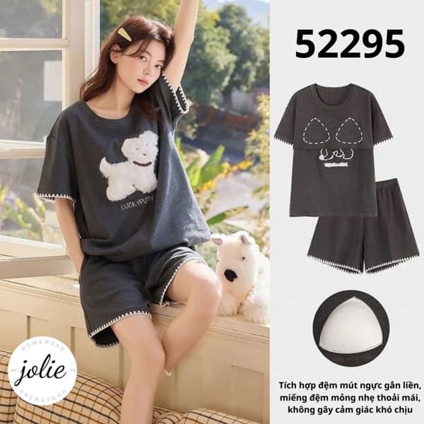 Áo cộc quần cộc cotton có đệm ngực 52295