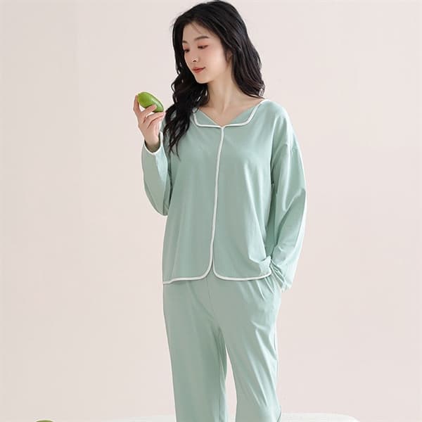 Bộ modal cổ bẻ dài tay